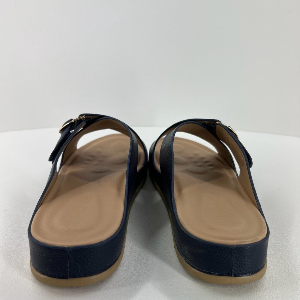 Patrizia by Spring Step Rutha Slide Sandals Women 10 Criss Cross Vegan Navy Blue - Picture 4 of 13